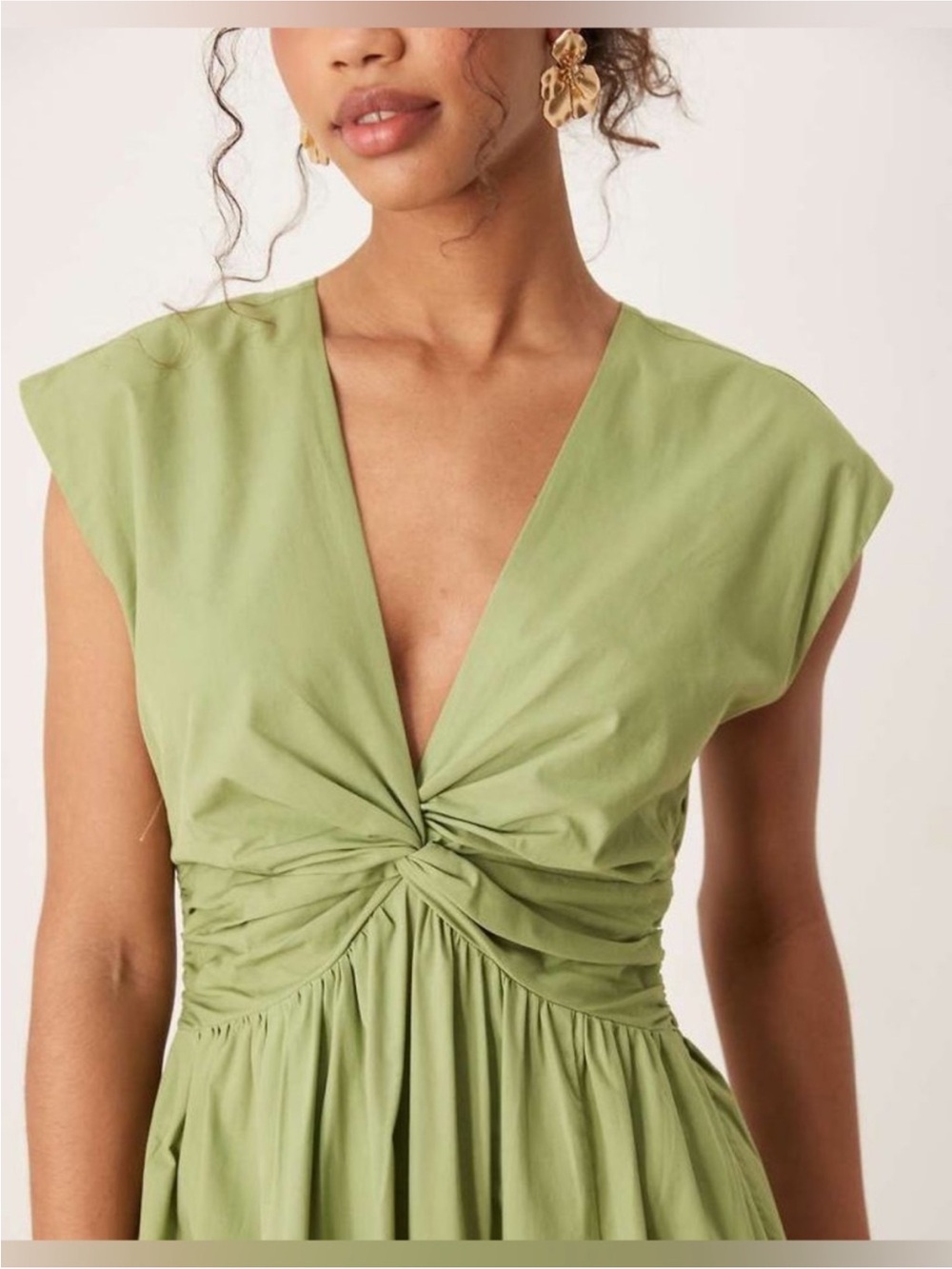 Abercrombie & Fitch Twist Bodice Femme Maxi Dress in Green M tall NWT - Picture 2 of 13